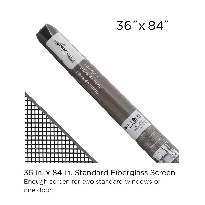 ADFORS Saint-Gobain ADFORS Charcoal Screen Repair Kit, 36 inches x 84 inches - Includes Spline & Spline Tool - DIY Window & Door Mesh Repair, Durable, Charcoal-Colored. - Image 2